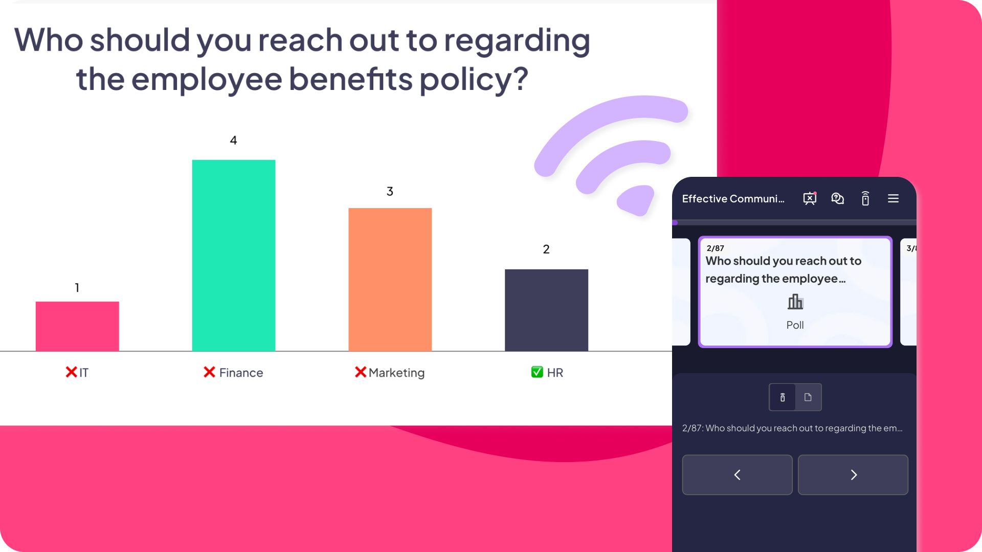 Kviz AhaSlides, ki se uporablja za prebijanje ledu med sestanki